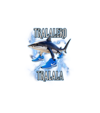 Tralalero Tralala model alb pe tricou
