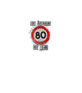 Am împlinit 80 de ani! model negru pe tricou