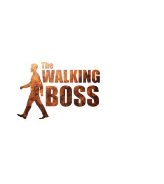 Walking boss model alb pe tricou