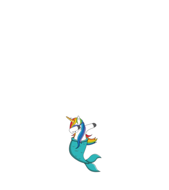 Unicorn Sirenă DAB model negru pe tricou