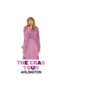 Taylor Swift The Eras Tour Arlington 3 model albastru deschis pe tricou