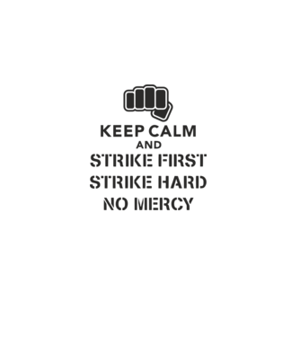 Keep calm and strike first cobra kai model alb pe tricou