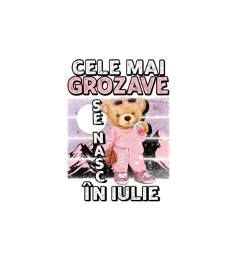 RETRO teddy fetişcană IULIE model alb pe tricou