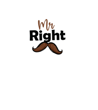 Mr right model alb pe tricou