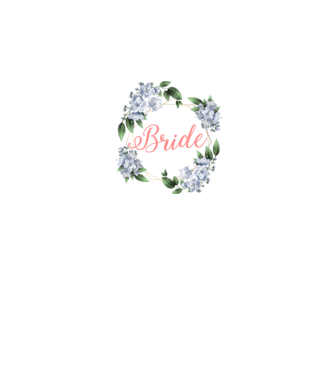 BRIDE blue floral model alb pe tricou
