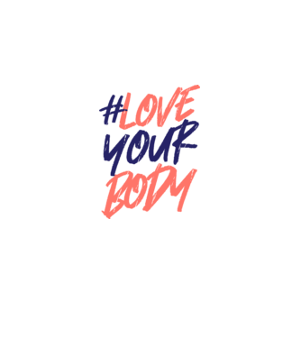 #loveyourbody model alb pe tricou