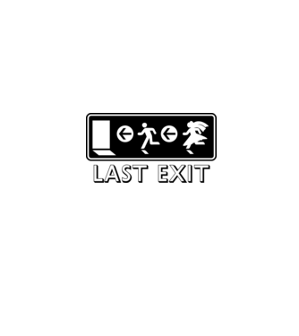 Last Exit model alb pe tricou