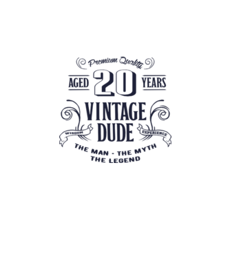 Vintage Dude - 20 model alb pe tricou