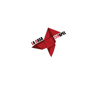 origami la casa de papel white model alb pe tricou