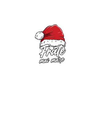 frate mai mare Santa Hat model negru pe tricou