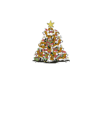 beagle christmas tree model negru pe tricou