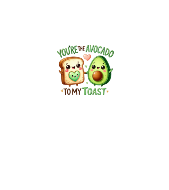 Avocado to my Toast model alb pe tricou