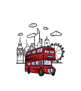 Autobuze model alb pe tricou