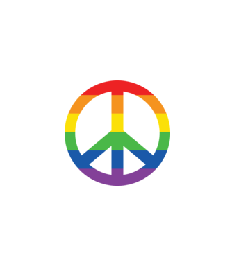 Peace pride model alb pe tricou