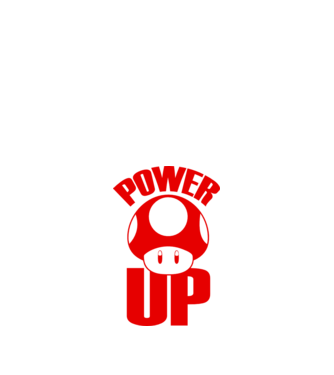 Power up model nisipiu pe tricou