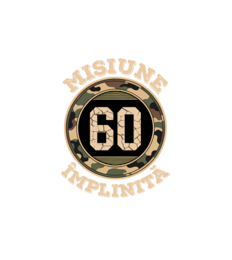 Misiune împlinită 60 model alb pe tricou