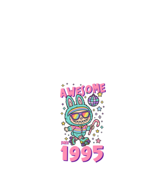 Awesome since 1995 - Labubu model negru pe tricou