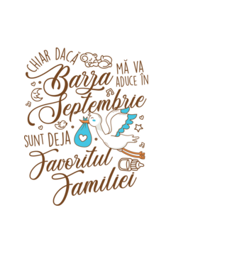 Favoritul familiei SEPTEMBRIE model albastru deschis pe tricou