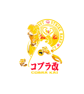 cobra kai poster model alb pe tricou