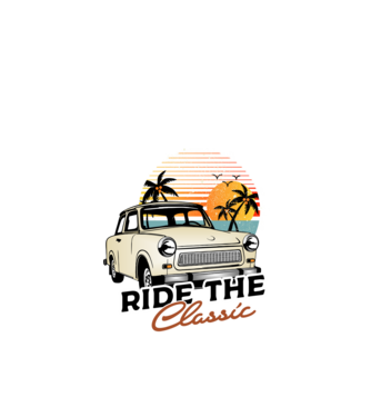 Trabant Ride The Classic model negru pe tricou