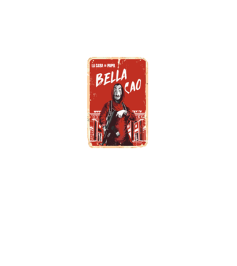 bella ciao poster retro model negru pe tricou