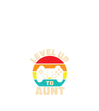 Level Up Aunt model negru pe tricou