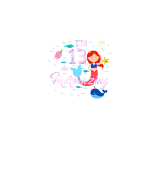Mermazing Birthday 13 model negru pe tricou