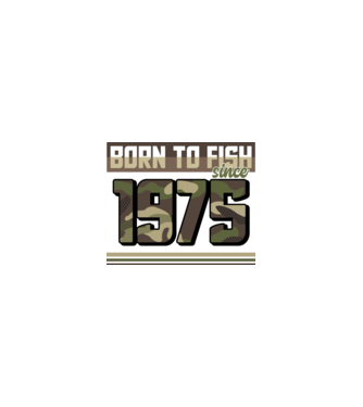 Born to fish since 1975 model nisipiu pe tricou