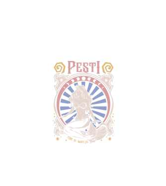 Zodiac Vintage PEȘTI model negru pe tricou