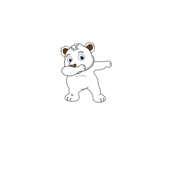 Urs polar DAB model gri pe tricou