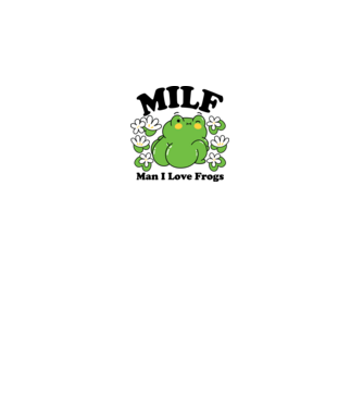 MILF man i love frogs model alb pe tricou