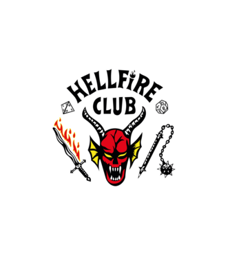HELLFIRE CLUB model alb pe tricou