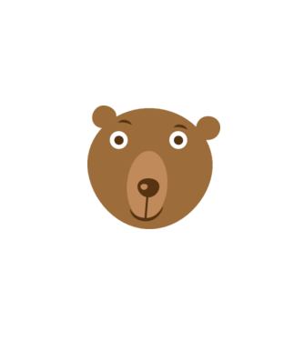 Bear Face model alb pe tricou