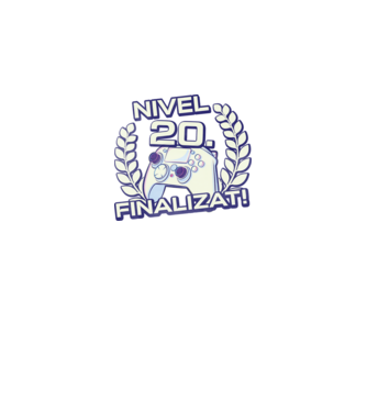 Nivel 20 finalizat! model negru pe tricou