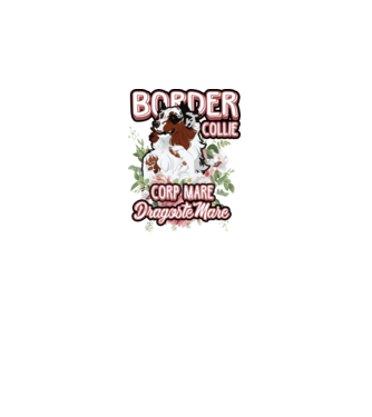 border collie - multă blană multă dragoste model alb pe tricou