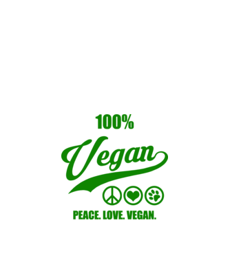 100% vegan model negru pe tricou