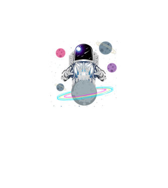 Astronaut planets model negru pe tricou