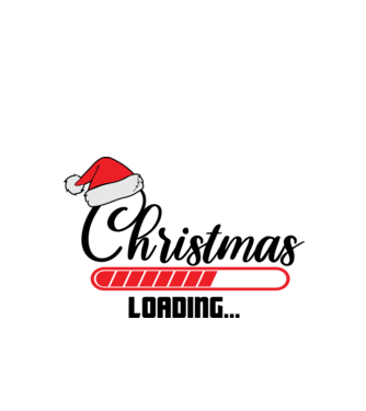 Christmas is loading model alb pe tricou