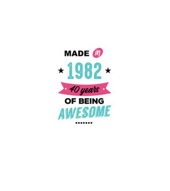 MADE in 1982 model alb pe tricou