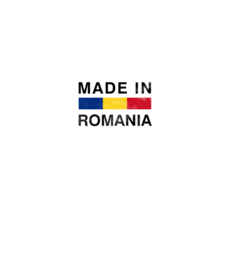 made in romania model negru pe tricou