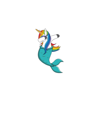 Unicorn Sirenă DAB model mov pe tricou