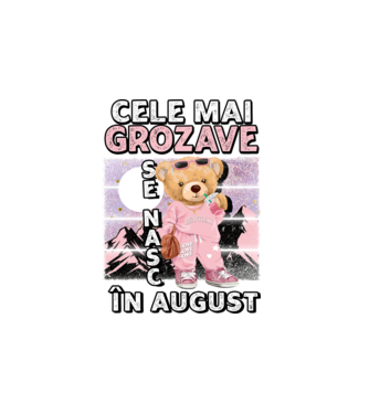 RETRO teddy fetişcană AUGUST model alb pe tricou