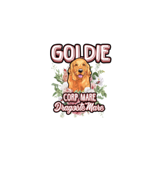 Goldie picioare mici dragoste mare model alb pe tricou