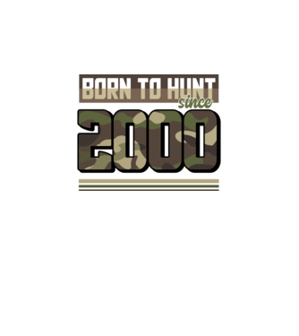 Born to hunt since 2000 model negru pe tricou