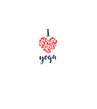 I love yoga model alb pe tricou