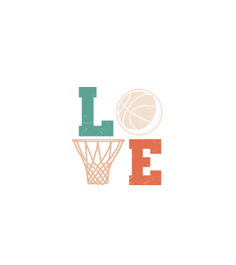 LOVE basketball model negru pe tricou