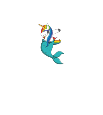 Unicorn Sirenă DAB model albastru închis pe tricou