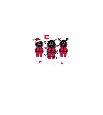 Merry squidmas model negru pe tricou