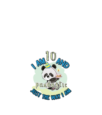 PANDASTIC 10 model alb pe tricou