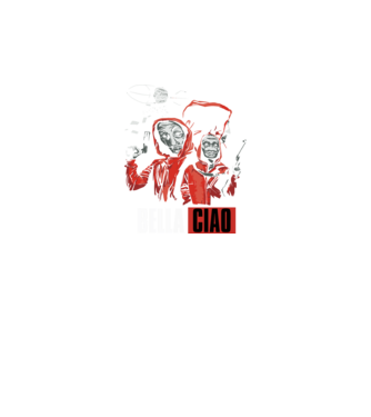 bella ciao money heist model negru pe tricou